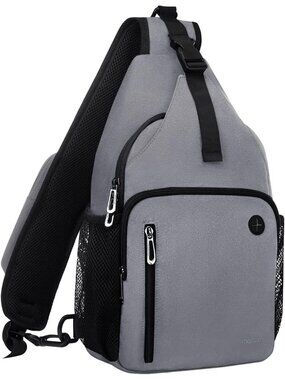 Women's Grey Sling Backpack Travel Hiking Daypack Crossbody Shoulder Bag